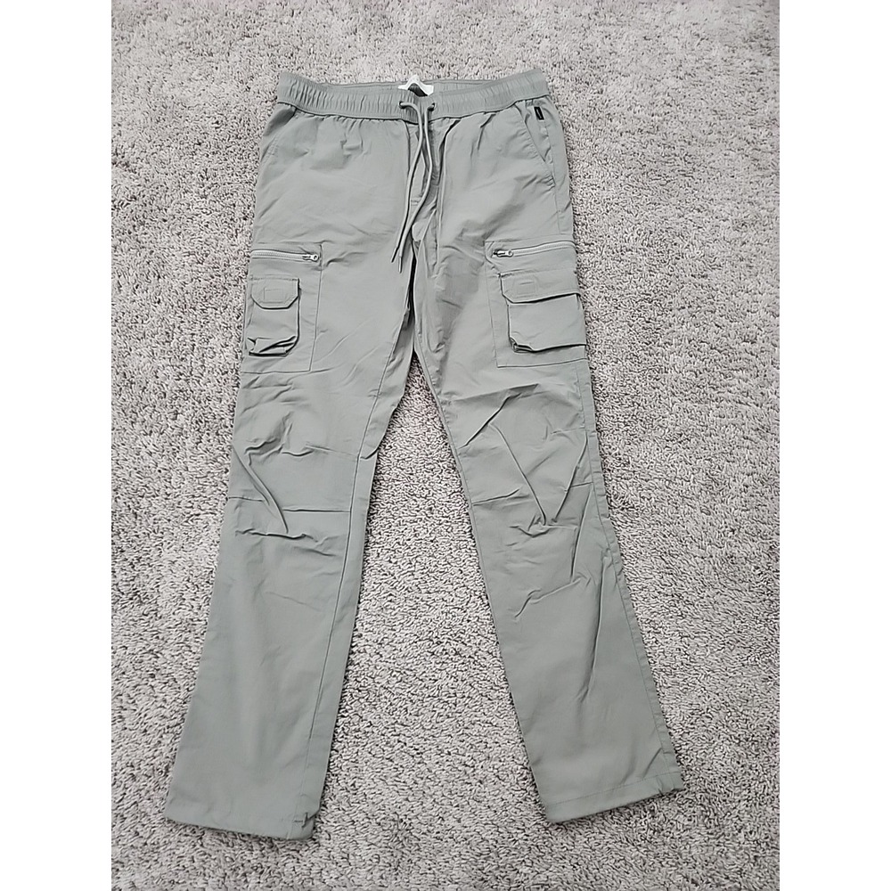 Pacsun Cargo Pants Mens M Gray Pull On Drawstring Slim Utility Casual Outdoor